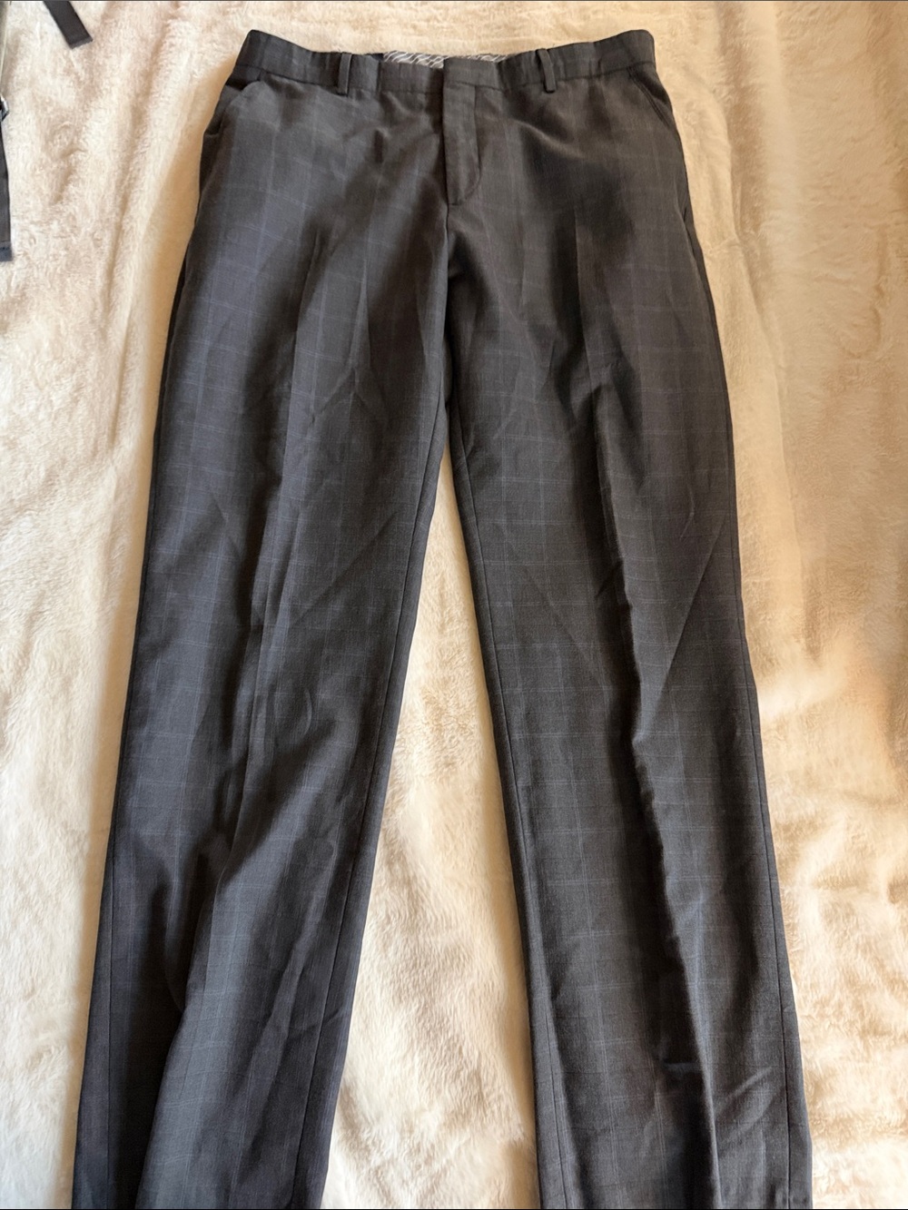 Banana Republic Gray Windowpane Dress Pants size 35 x 34